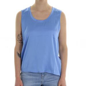 TOP TUV SATIN AZZURRO